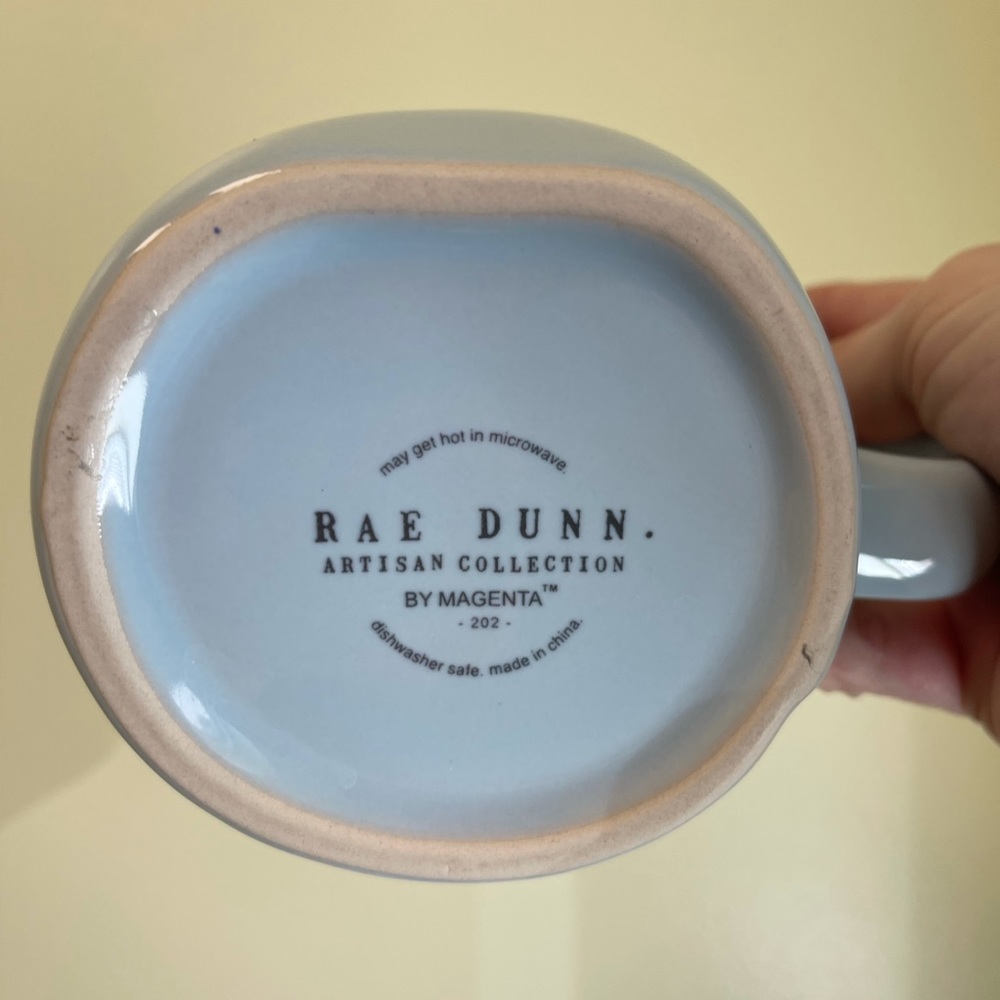 RAE DUNN BLUE CERAMIC GLOSS PEEPS SAKE MUG - Picture 2 of 3